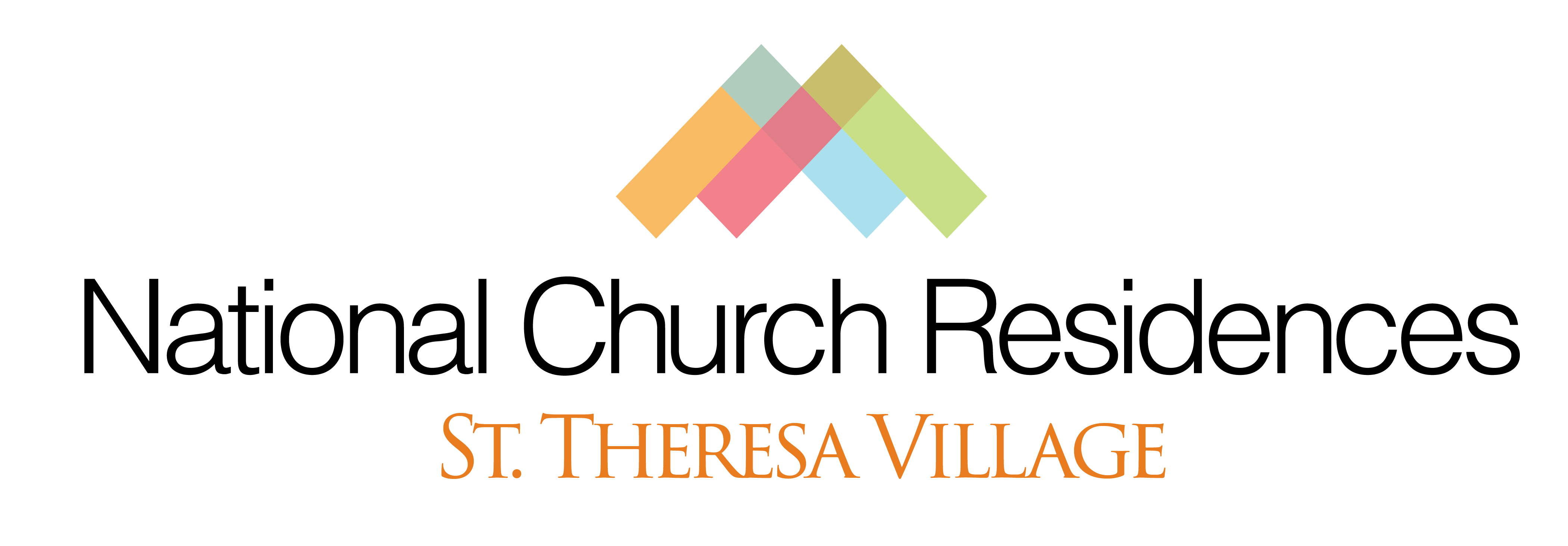The image is a logo for National Church Residences St. Theresa Village.